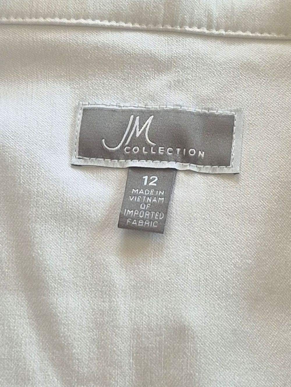White Stretch Zip Front Jacket 12 3/4 Sleeve Nautical Golf Resort Coastal Tennis - Picture 7 of 8